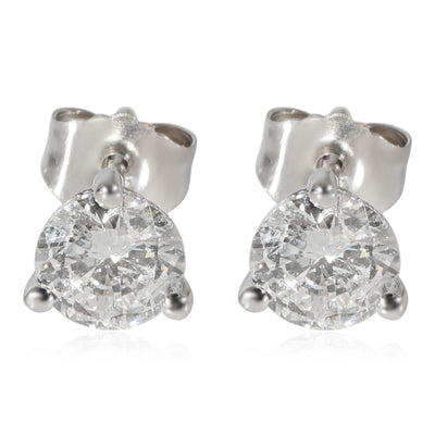 Diamond Stud Earrings 3-Prong in 14K White Gold (1.01 CTW)