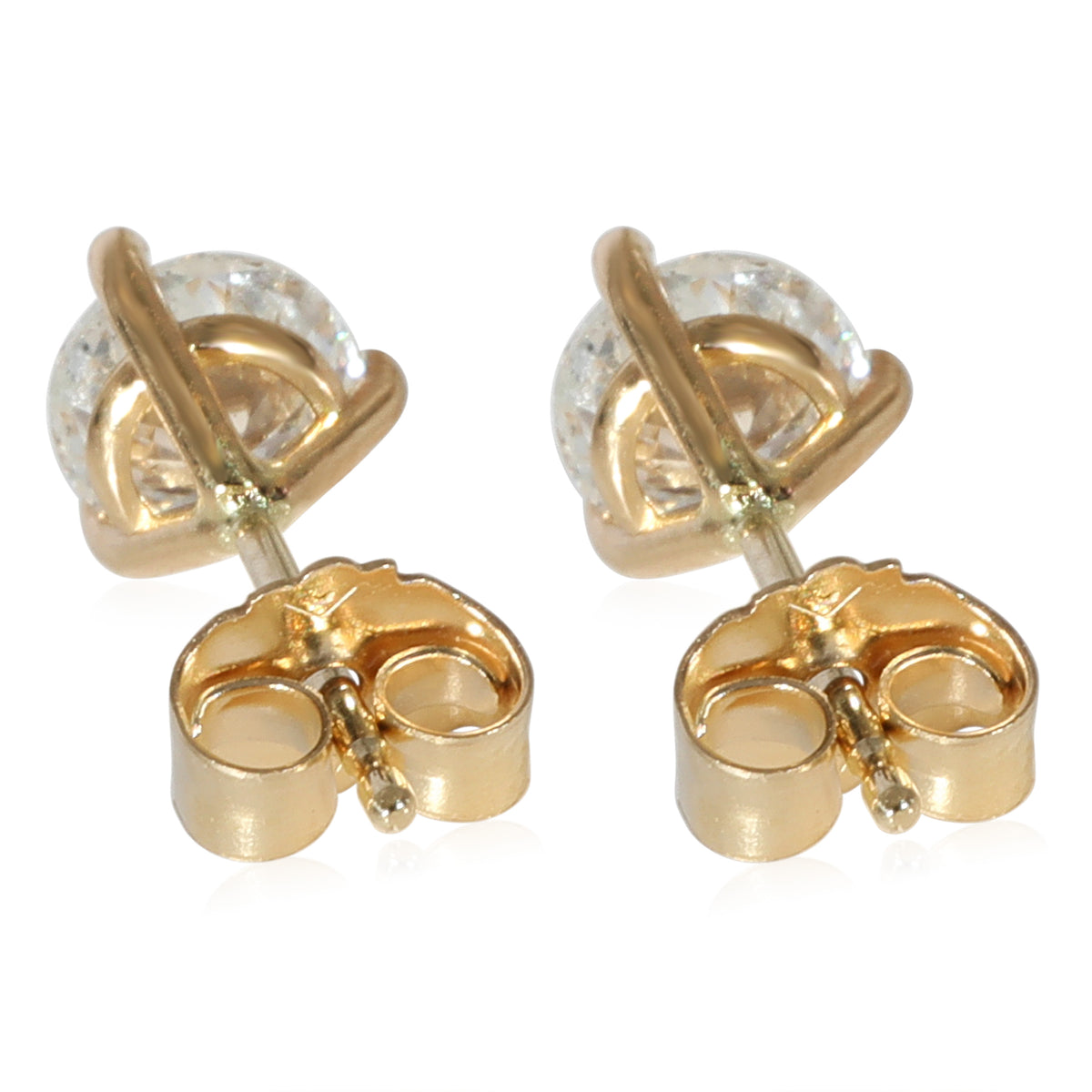 Diamond Stud Earrings 3-Prong in 14K Yellow Gold (1.01 CTW)