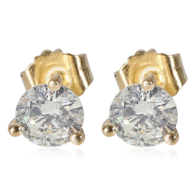 Diamond Stud Earrings 3-Prong in 14K Yellow Gold (1.01 CTW)