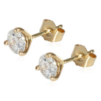 Diamond Stud Earrings 3-Prong in 14K Yellow Gold (1.01 CTW)