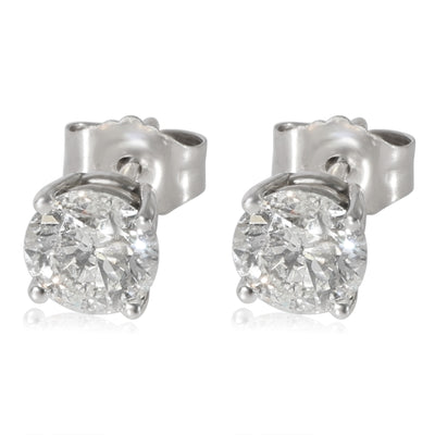 Diamond Stud Earrings 4-Prong in 14K White Gold (1.02 CTW)