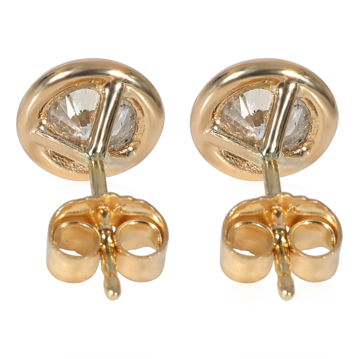 Diamond Bezel Set Stud Earrings in 14K Yellow Gold (1.02 CTW)