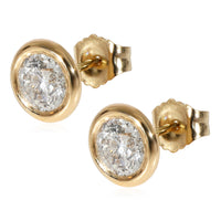 Diamond Bezel Set Stud Earrings in 14K Yellow Gold (1.02 CTW)
