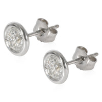 Diamond Bezel Set Stud Earrings in 14K White Gold (1.02 CTW)