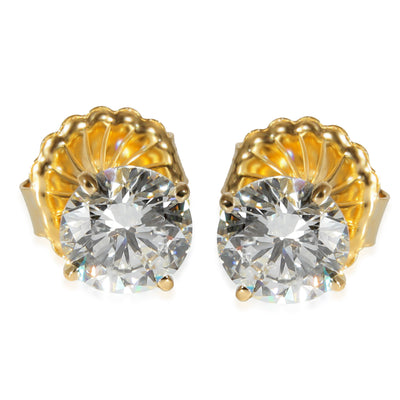 myGemma 18K Yellow Gold 4 Prong Diamond Stud Earrings  3.05 CTW G/SI1 fv