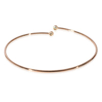 Tiffany & Co. Elsa Peretti Diamond Hoop Single-Row Bangle 18k Rose Gold 0.23 Ctw