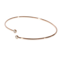 Tiffany & Co. Elsa Peretti Diamond Hoop Single-Row Bangle 18k Rose Gold 0.23 Ctw