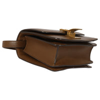 Brown Smooth Leather Small Box Bag