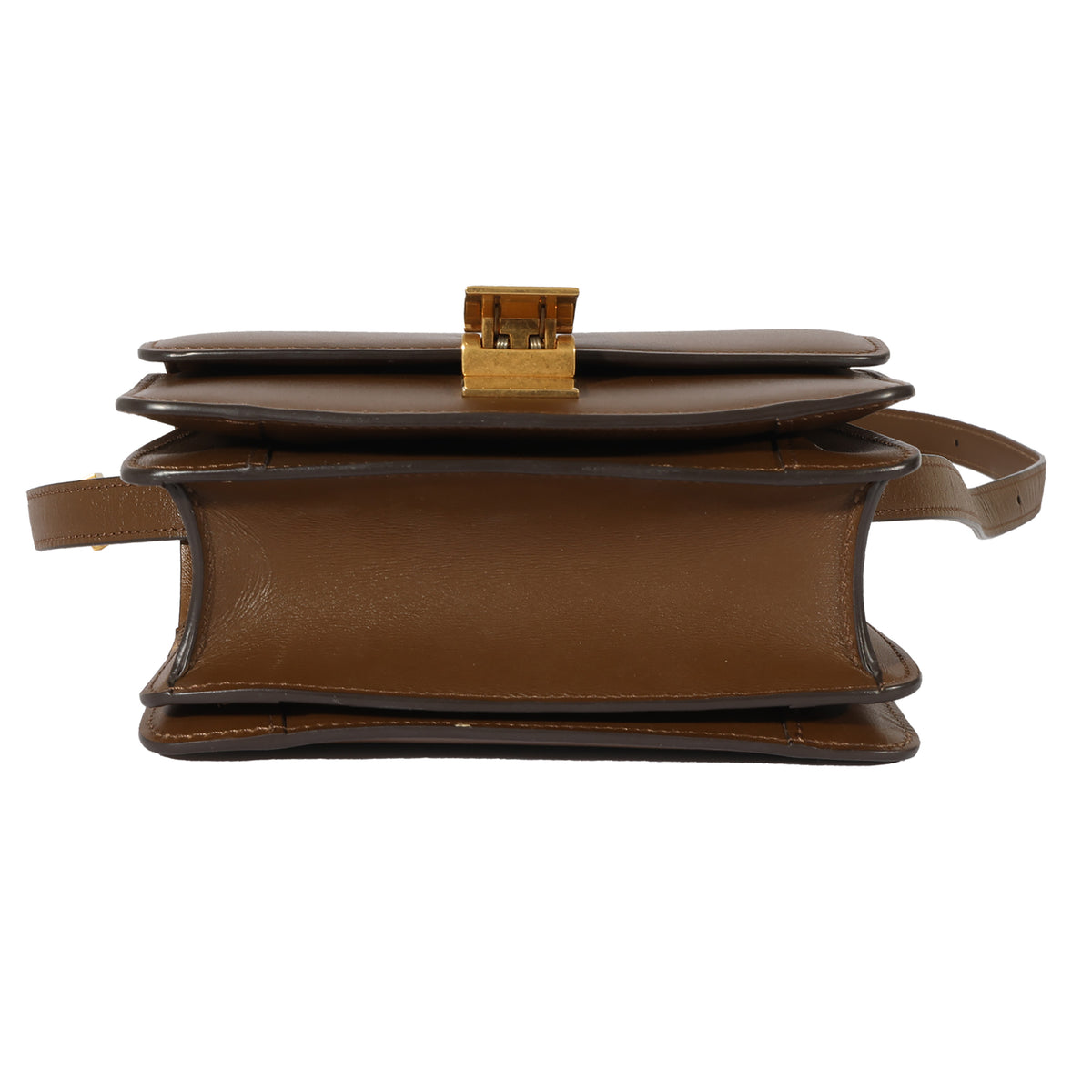 Brown Smooth Leather Small Box Bag