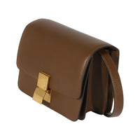 Brown Smooth Leather Small Box Bag