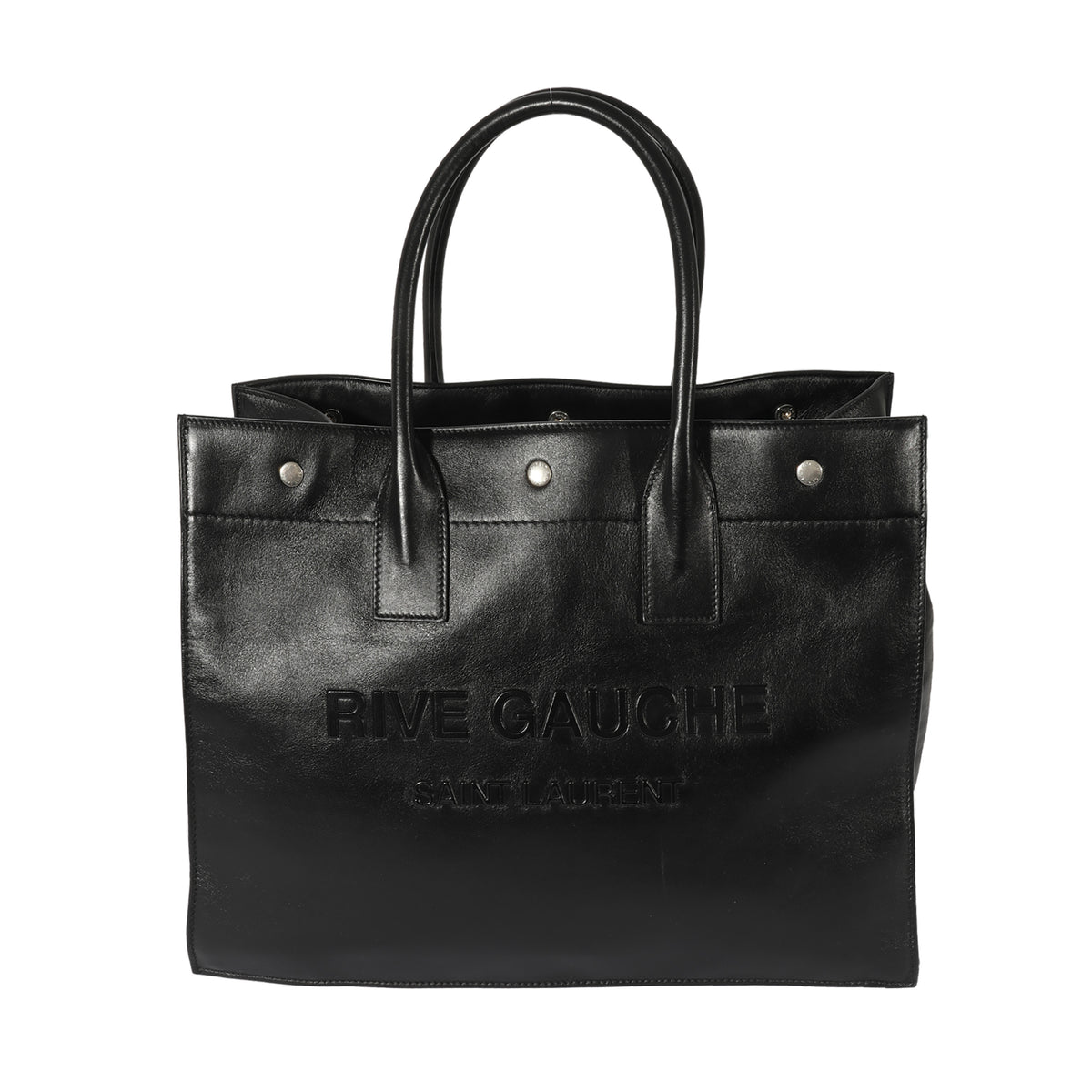 Black Leather Small Rive Gauche Tote