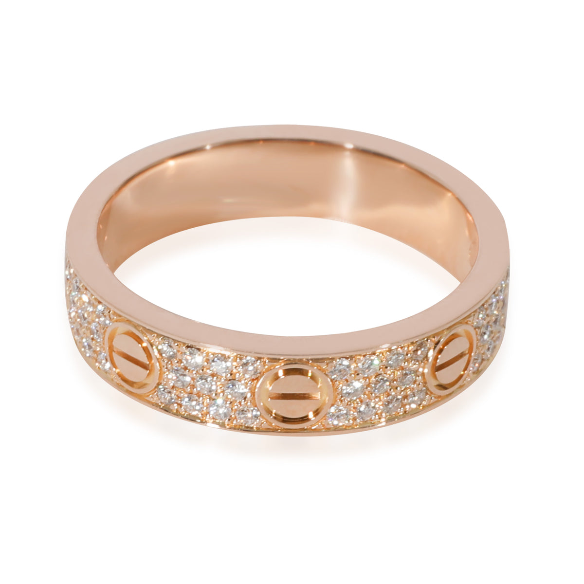 Love Diamond Pave Band in 18k Rose Gold 0.31 CTW