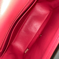 Chevron Pink Lambskin Mini Square Flap Bag