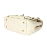 Cream Caviar Mini Business Affinity Flap Handbag