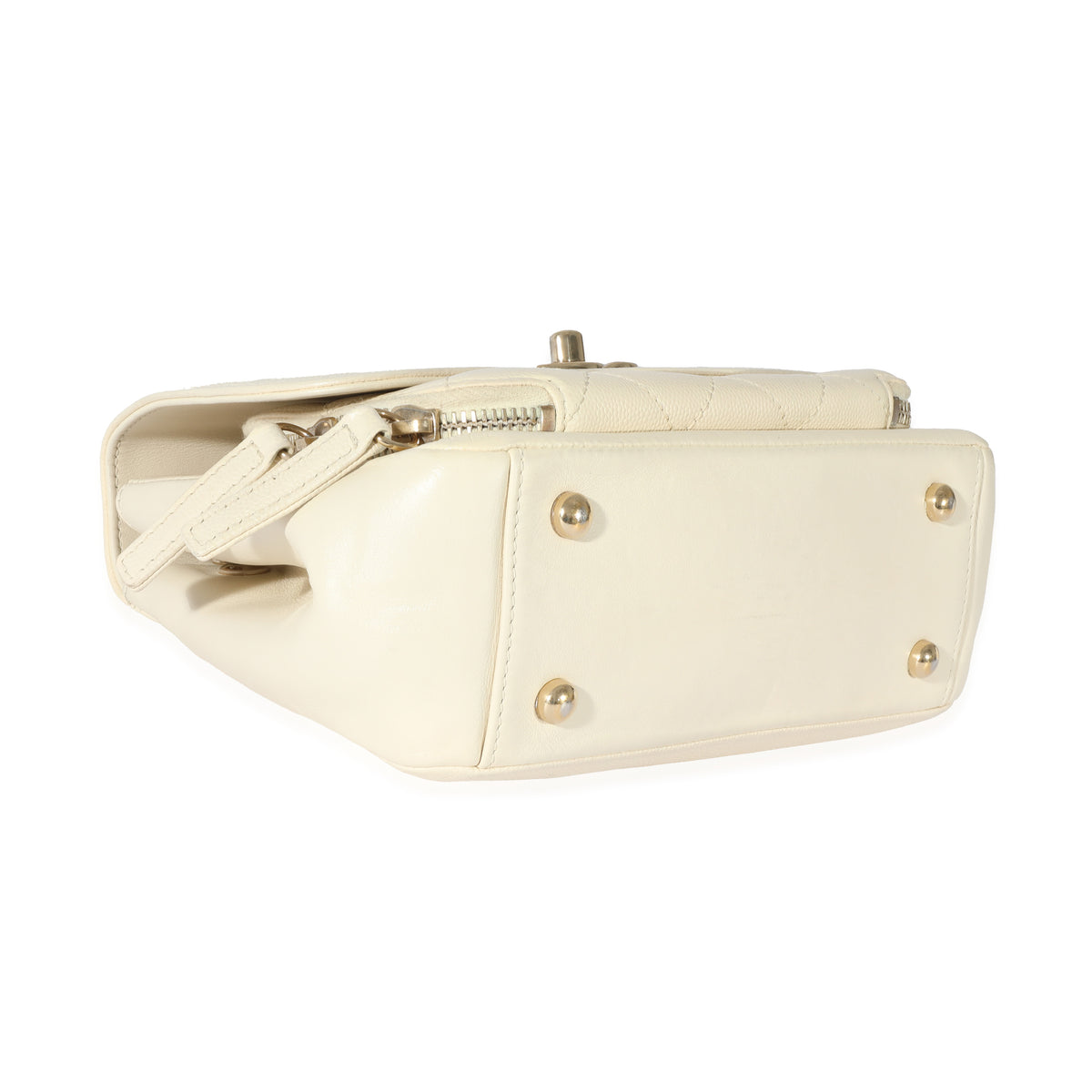 Cream Caviar Mini Business Affinity Flap Handbag