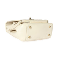 Cream Caviar Mini Business Affinity Flap Handbag