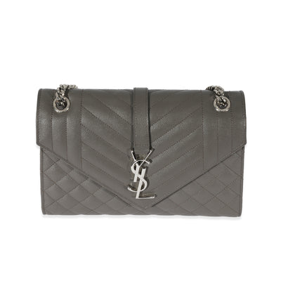 Grey Grain De Poudre Medium Envelope In Mix Flap Bag