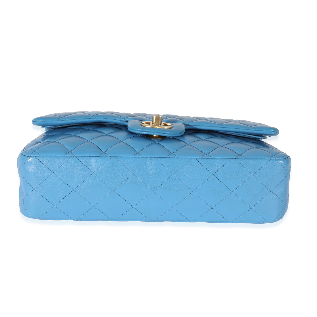 Lambskin Blue Quilted Medium Double Flap Bag