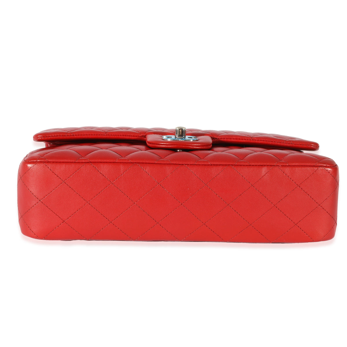 Red Quilted Lambskin Medium Classic Double Flap Bag