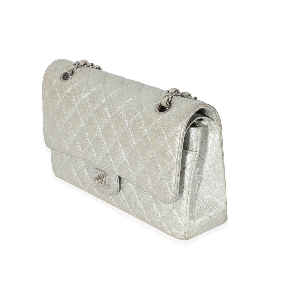 Chanel 21K Glitter Caviar Medium Classic Double Flap Handbag Handbag sv