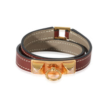 Etoupe Rouge H Swift Rivale Double Tour Bracelet GHW