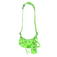 Neon Green Croc Embossed Le Cagole XS