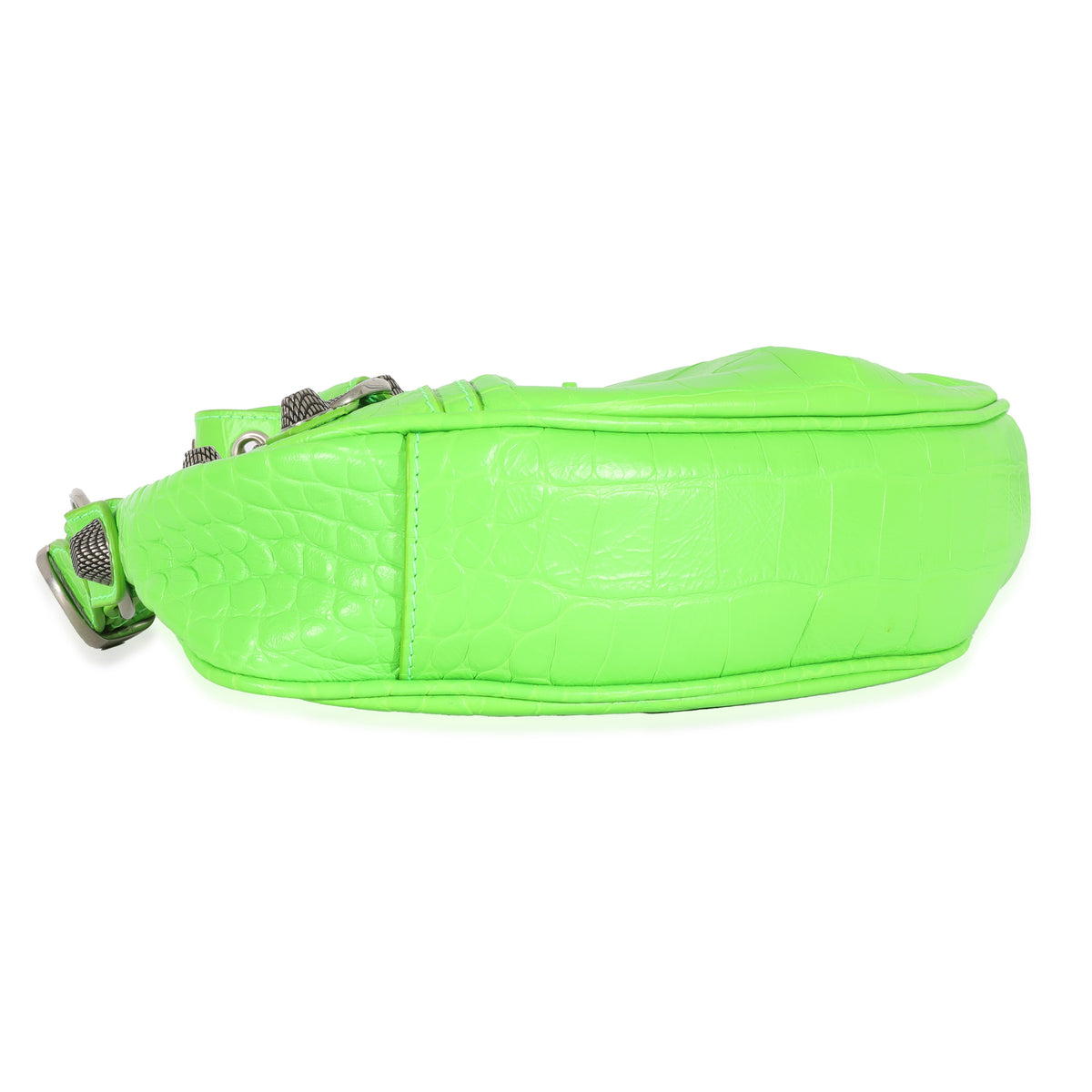 Neon Green Croc Embossed Le Cagole XS