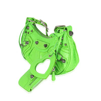 Neon Green Croc Embossed Le Cagole XS