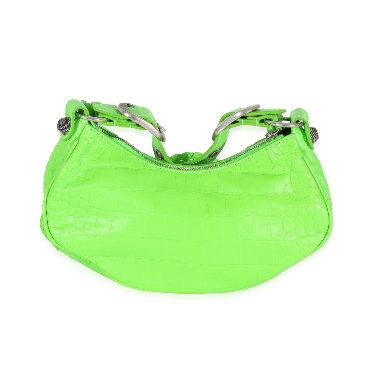 Neon Green Croc Embossed Le Cagole XS