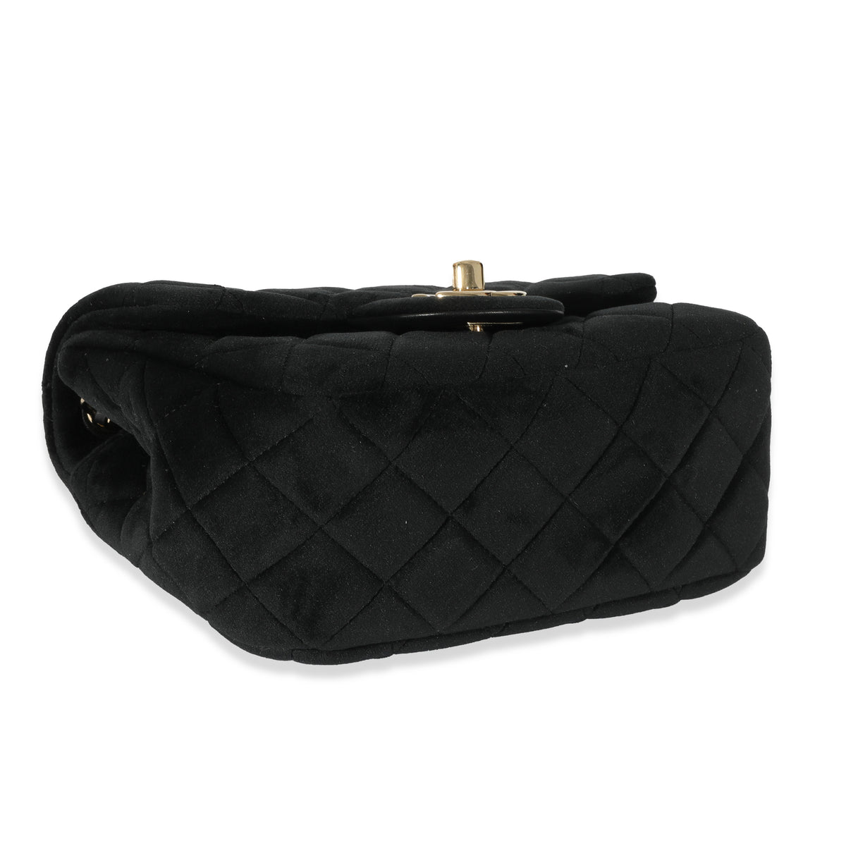 Black Velvet Pearl Crush Mini Square Flap