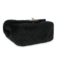 Black Velvet Pearl Crush Mini Square Flap