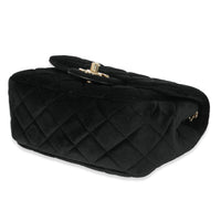 Black Velvet Pearl Crush Mini Square Flap