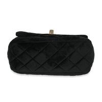 Black Velvet Pearl Crush Mini Square Flap