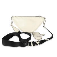 White Leather Triangle Crossbody Bag