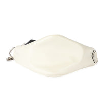 White Leather Triangle Crossbody Bag