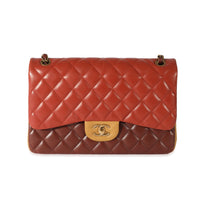 Tri-Color Lambskin Jumbo Double Flap Bag