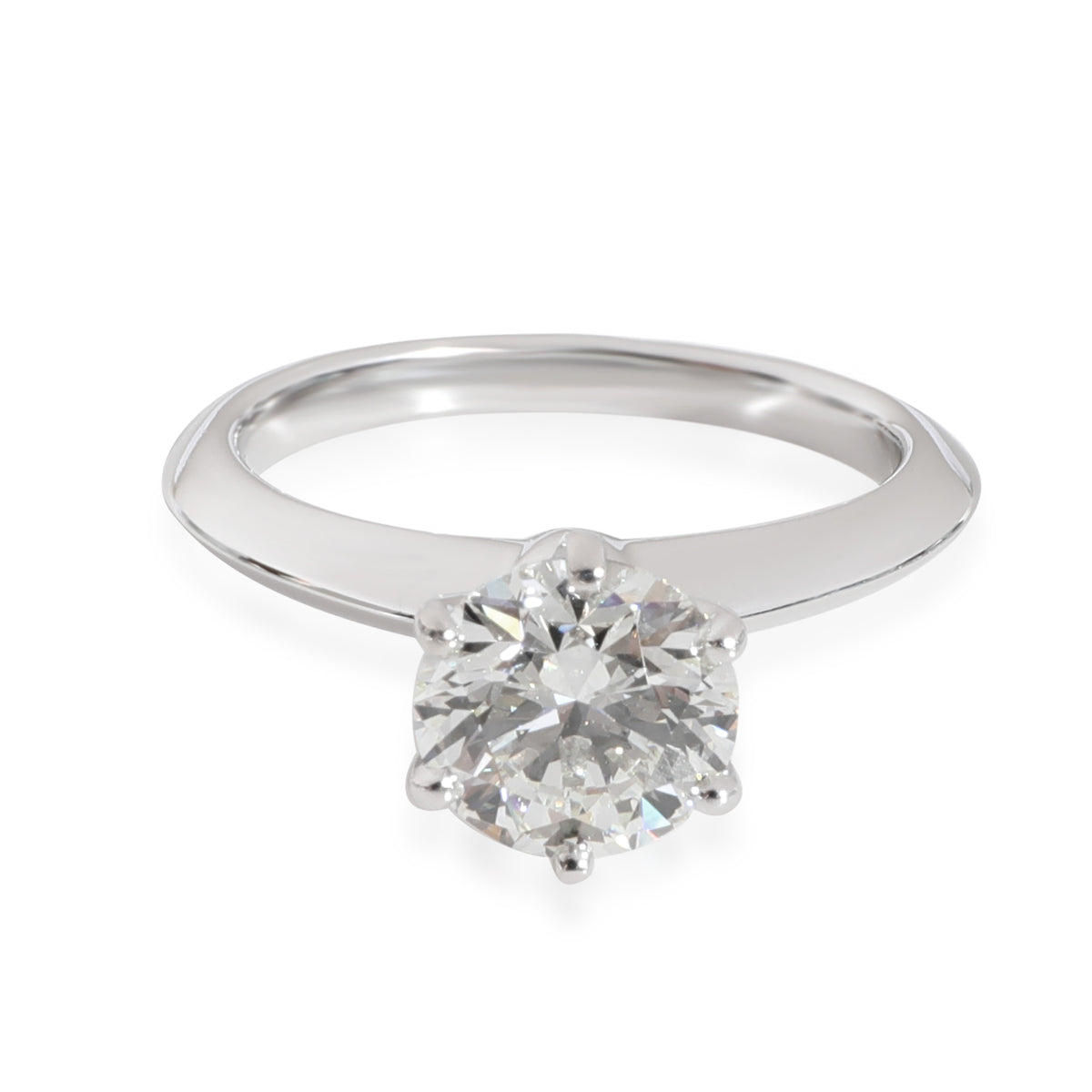 Diamond Engagement Solitaire Ring in Platinum H VS2 1.39 CT