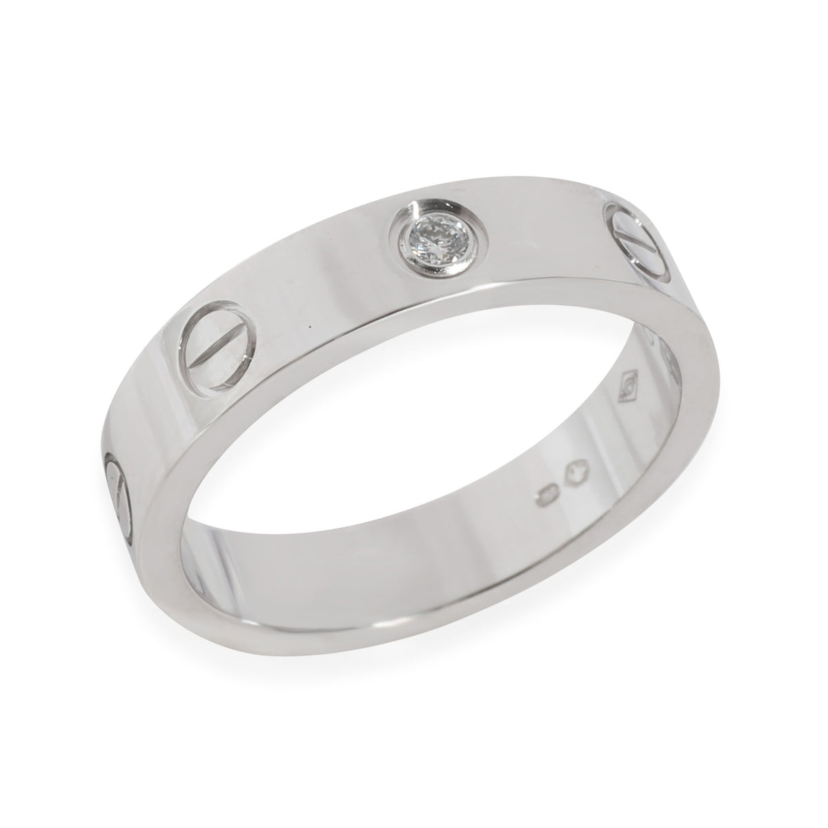 Love Wedding Band, 1 Diamond (White Gold)