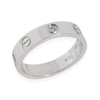 Love Diamond Wedding Band in 18k White Gold 0.02 CTW