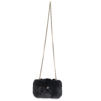 CC Black Fur Chain Clutch