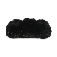 CC Black Fur Chain Clutch