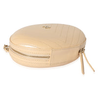 Beige Chevron Leather City Evening Box Bag