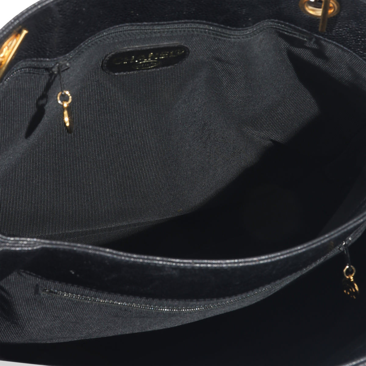 24K Vintage Black Caviar CC Chain Tote