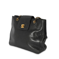 24K Vintage Black Caviar CC Chain Tote