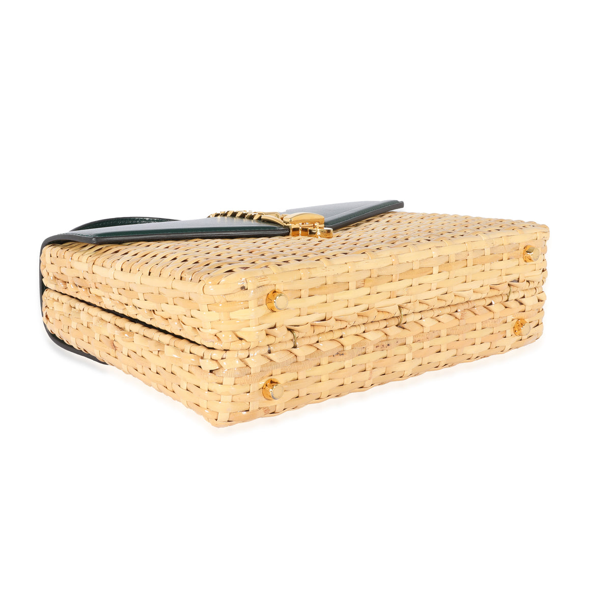 Gucci Small Sylvie Wicker Top Handle Bag Handbag clasp