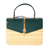 Gucci Small Sylvie Wicker Top Handle Bag Handbag fv