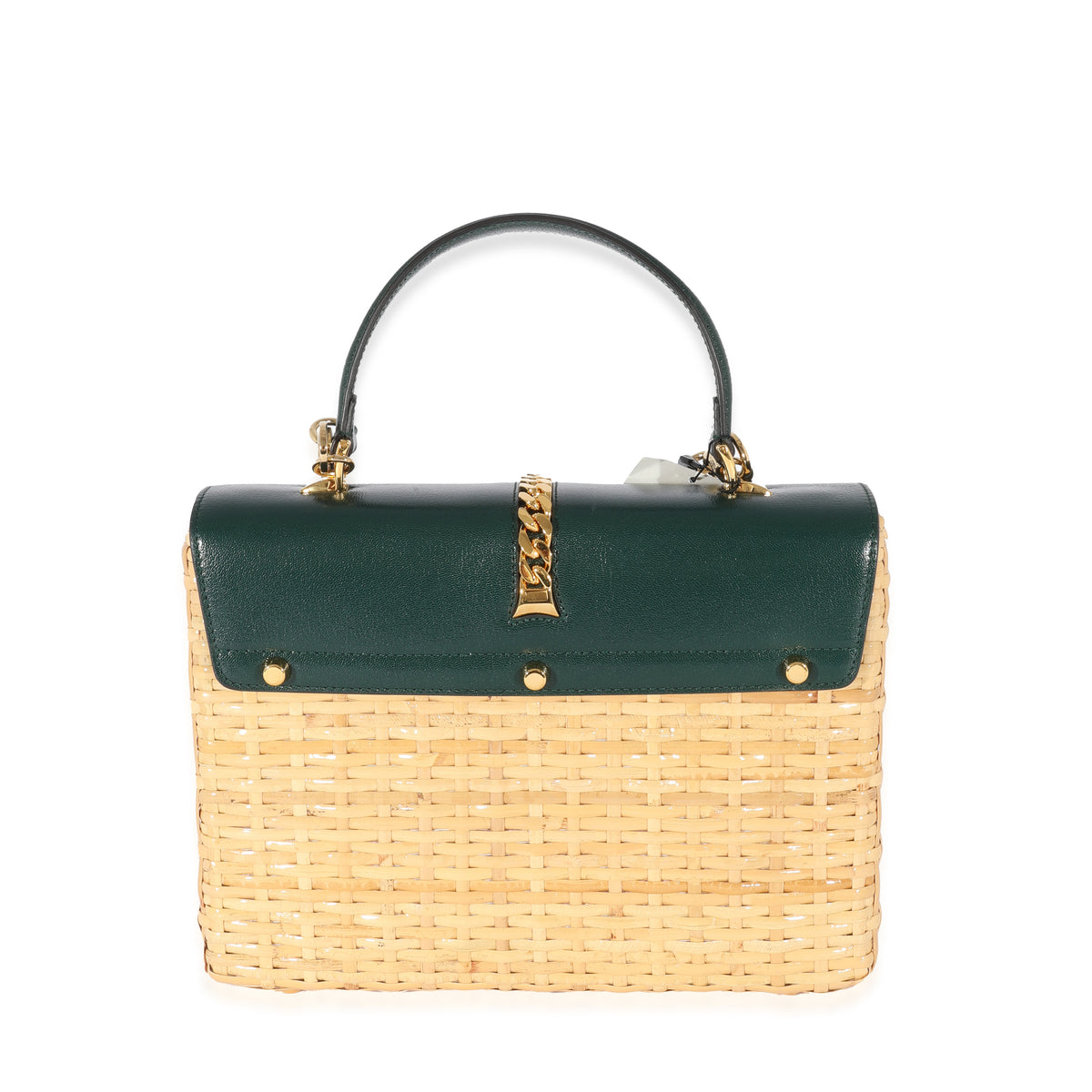 Small Sylvie Wicker Top Handle Bag