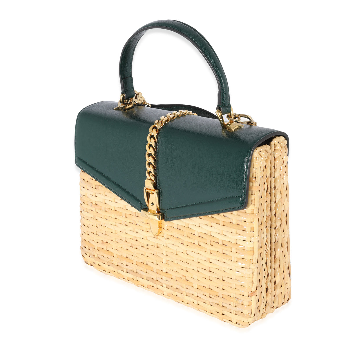 Small Sylvie Wicker Top Handle Bag