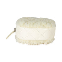 21N White Shearling Coco Neige Mini Circle Clutch On Chain