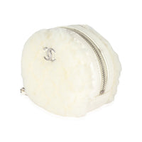 21N White Shearling Coco Neige Mini Circle Clutch On Chain